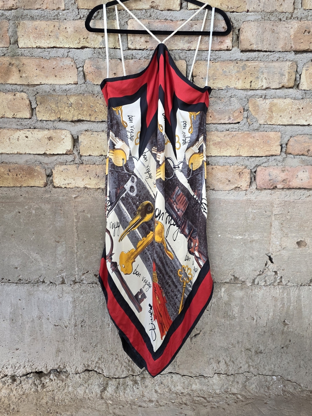 NWT DVF Diane von Furstenberg Silk Scarf Keys Dress - Size L